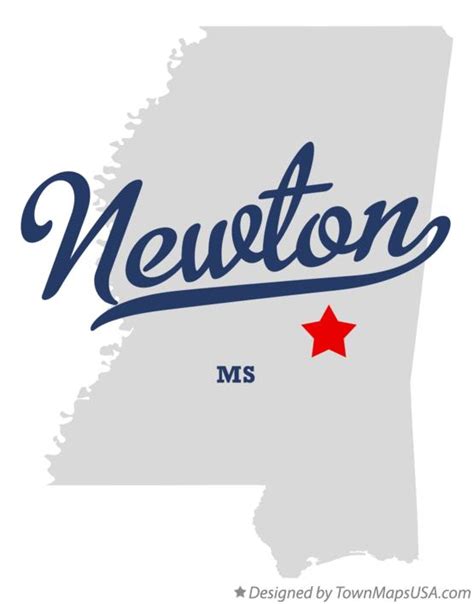 Map of Newton, MS, Mississippi