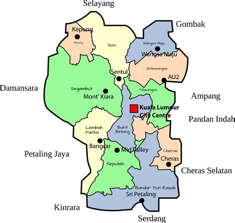 Clipart - Parliamentary map of the Federal Territory of Kuala Lumpur ...