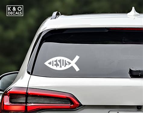 Ichthys Jesus Fish Decal, Ichthys Jesus Fish Sticker, Christian Car ...