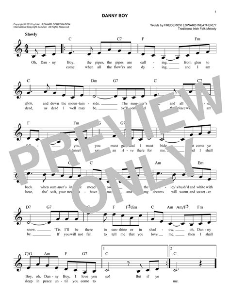 Traditional Irish - Danny Boy sheet music