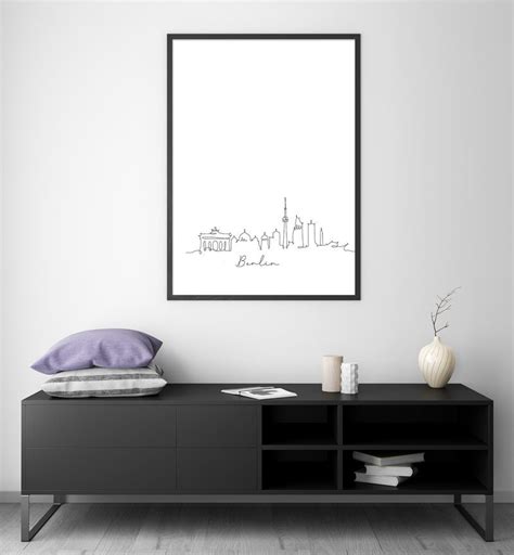 Berlin Skyline Wall Art Print Poster Berlin Cityscape New - Etsy