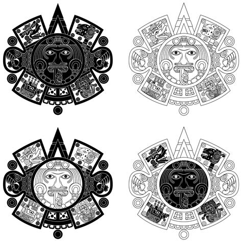 Solar calendar of the ancient Aztec civilization 36195339 Vector Art at Vecteezy