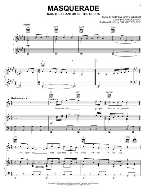 Masquerade | Sheet Music Direct