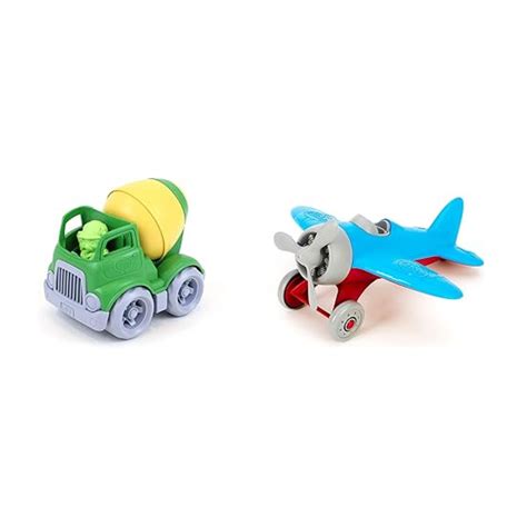 Green Toys Airplane Blue and Mixer Construction Truck – PzDeals