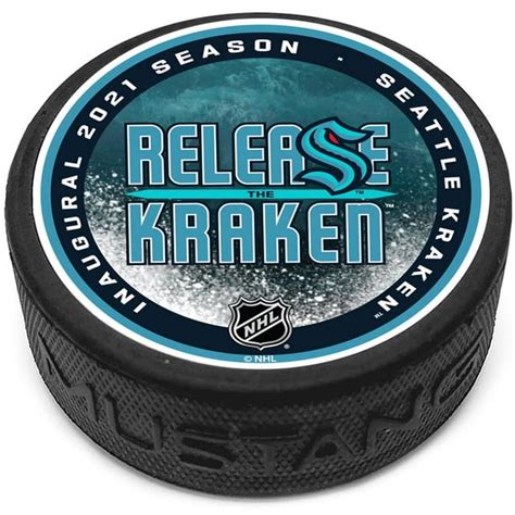 Seattle Kraken 2021 Inaugural Season Release the Kraken Textured Puck ...