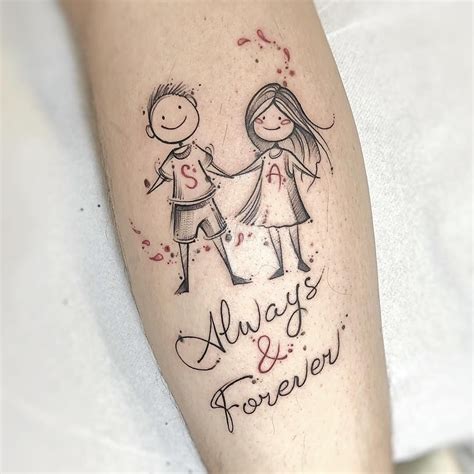 Cute Cartoon Couple Tattoo Ideas