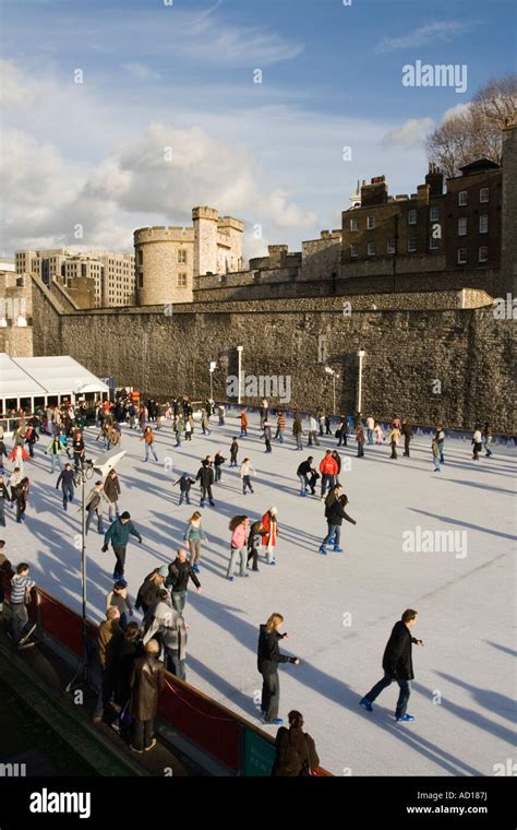 Tower of London with Ice Skating Rink, London, England Stock Photo - Alamy