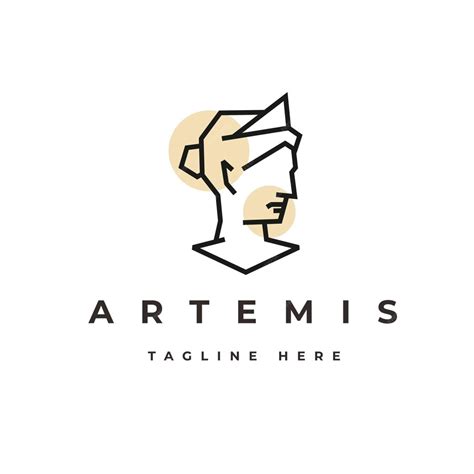 Premium Vector | Goddess greek artemis line art logo design