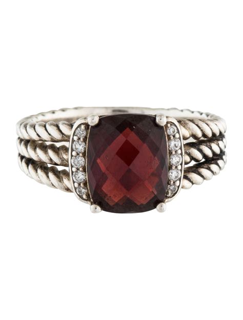 David Yurman Garnet Petite Wheaton Ring - Rings - DVY41817 | The RealReal