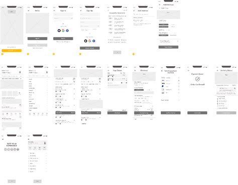 Food delivery app WireFrames | Figma