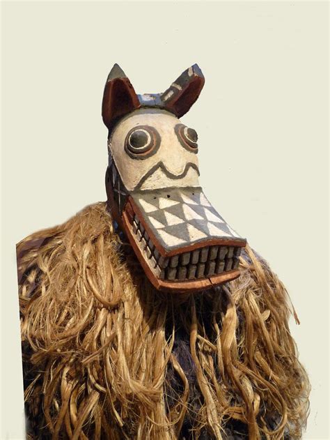 Traditional Bwa Hyena Mask from Burkina Faso