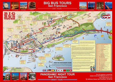 Big bus tour San Francisco map - Big red bus San Francisco map ...