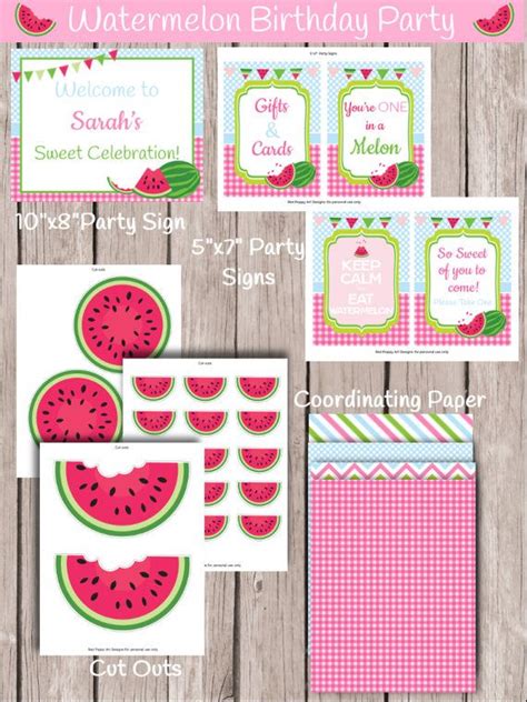 Watermelon Birthday Party Pack