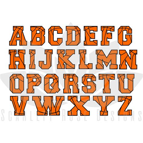 Basketball Font Letters SVG cut file - Sports Font Design - Scarlett ...