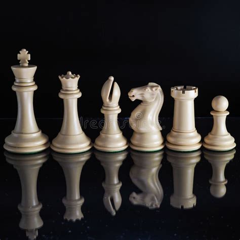 Beautifully Ivory Chess Pieces in Size Order Stock Photo - Image of ...