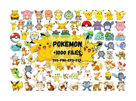 Pokemon Svg Bundle Pokemon Clipart Pikachu Svg Pokemon - Etsy