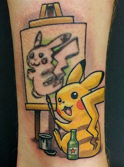 The Best Tattoo Cover-Up Idea Ever Turns Pikachu Into Pikasso | Bored Panda