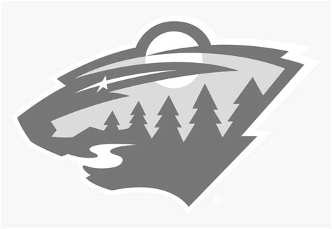 Minnesota Wild Logo Black And White - Black Minnesota Wild Logo, HD Png Download - kindpng