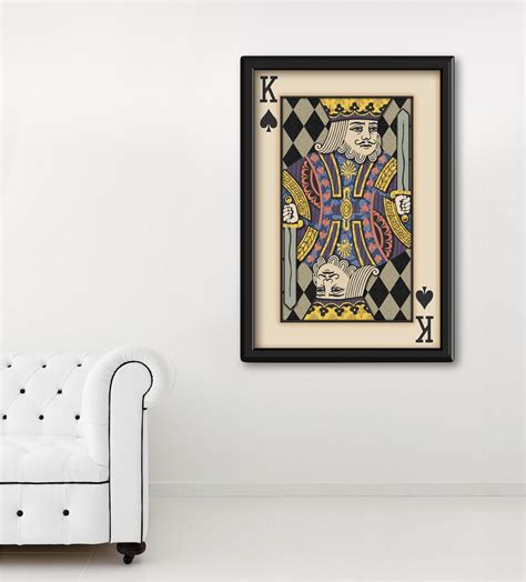 Playing Card Wall Art, Playing Card Print, Man Cave Decor, king of Spades - Etsy