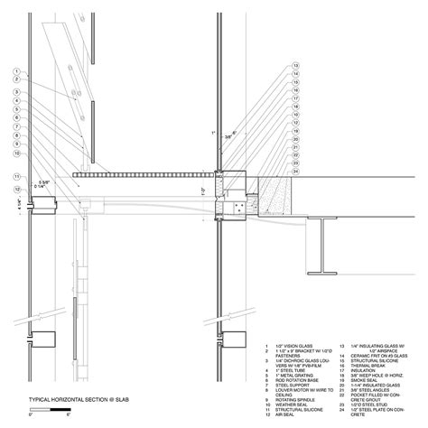 Glass Curtain Wall Section Detail