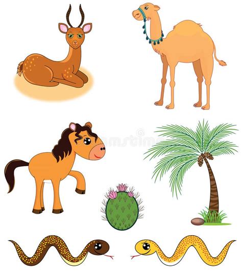 Set of desert animals. Set of cute happy cartoon desert animals for kids #Sponsored , #sponsored ...