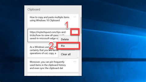 How to copy and paste multiple items using Windows 10 Clipboard?