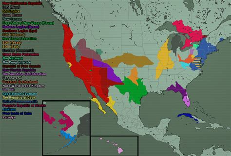 My take on the fallout factions (canon and fan made ones) map (for a ttrpg i'm working on set in ...