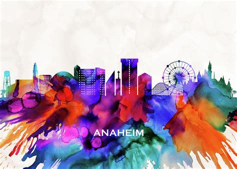 Anaheim Skyline Mixed Media by NextWay Art | Fine Art America