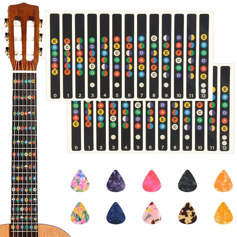 Pcs Guitar Fretboard Stickers, Guitar Note Stickers, Learn Guitar Tabs ...