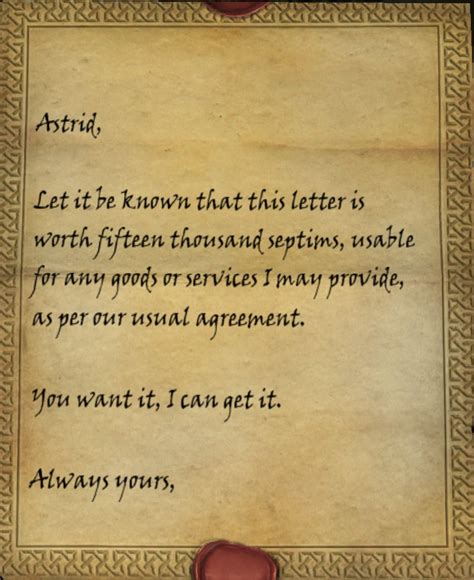 Letter of Credit (Skyrim) | Elder Scrolls | FANDOM powered by Wikia