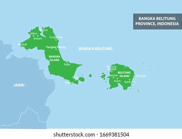 Bangka Belitung Province Map Indonesia Country Stock Vector (Royalty Free) 1669381504 | Shutterstock