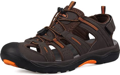 Buy GRITION Mens Outdoor Hiking Sandals Closed Toe Waterproof Fisherman Walking Water Sandals ...