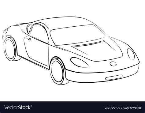 Sketch of the toy car Royalty Free Vector Image