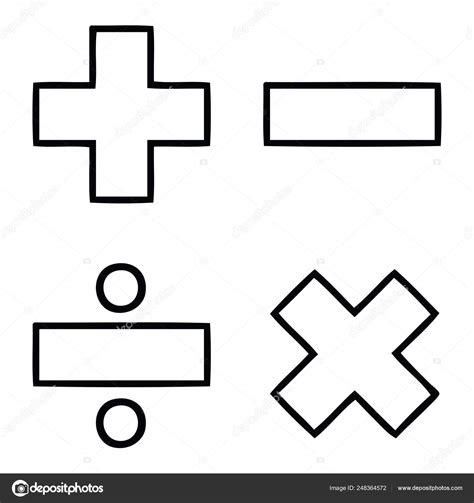 Line Drawing Cartoon Math Symbols Stock Vector by ©lineartestpilot 248364572