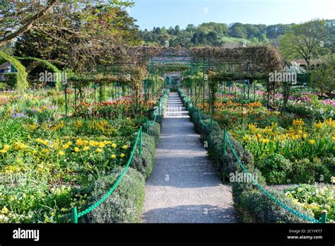 France Eure Giverny 04-2018: Claude Monet's garden and home. ther ...