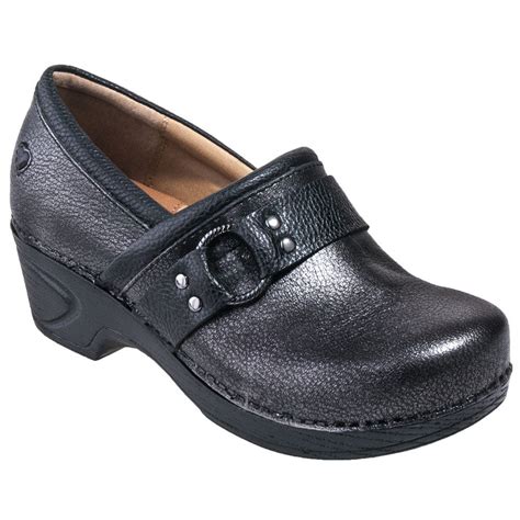 Nurse Mates Shoes: Women's 257741 Grey Slip-Resistant Leather Clog Nursing Shoes