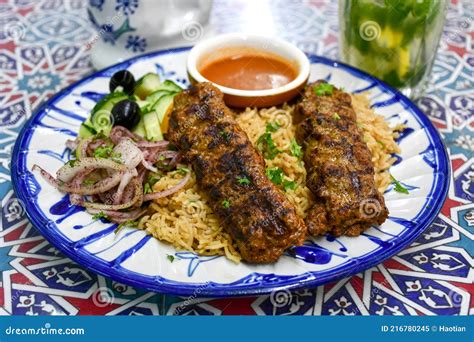 Lamb Kofta with Aromatic Rice Stock Image - Image of meaty, lamb: 216780245