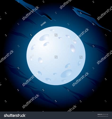 Vector Illustration Cartoon Full Moon Night 스톡 벡터(로열티 프리) 55161142 ...