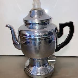 Farberware Chrome Percolator Coffee Pot Set, Faberware Chrome Plated Electric Coffee Pot ...