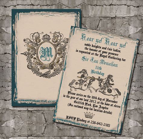 Medieval party, Kids invitations, Invitations