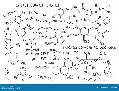 Educación Dibujada Mano Del Conocimiento De La Ciencia De Las Fórmulas ...