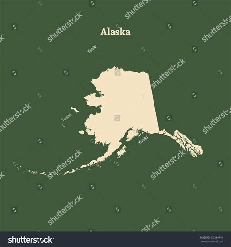 Outline Map Alaska Isolated Vector Illustration Stock Vector (Royalty ...