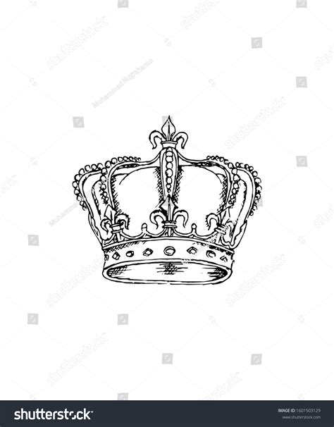 Royal Crown Drawing Sketch Hand Drawn Stock Vector (Royalty Free ...