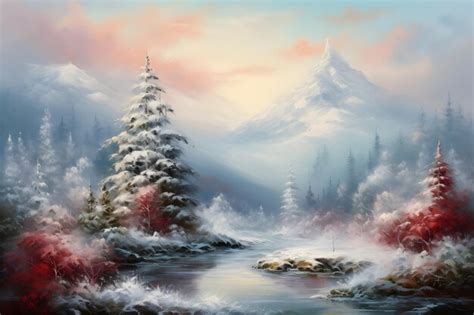 Premium AI Image | Christmas snowy landscape