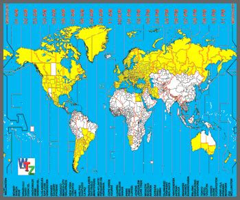 Large World Time Zone Map E77