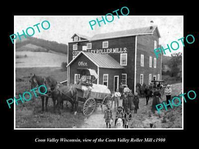 OLD 8x6 HISTORIC PHOTO OF COON VALLEY WISCONSIN THE COON VALLEY MILL c1900 | eBay