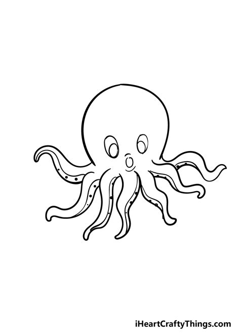 Octopus Drawing - How To Draw An Octopus Step By Step