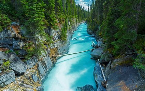 nature, Trees, Water, Forest, Green, Rocks, Canada, River, Landscape, Turquoise Wallpapers HD ...