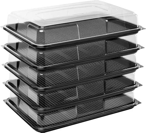 ebake Sandwich Platter Trays with Lids - Pack of 10 Reusable Plastic ...