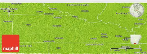 Physical Panoramic Map of Union County